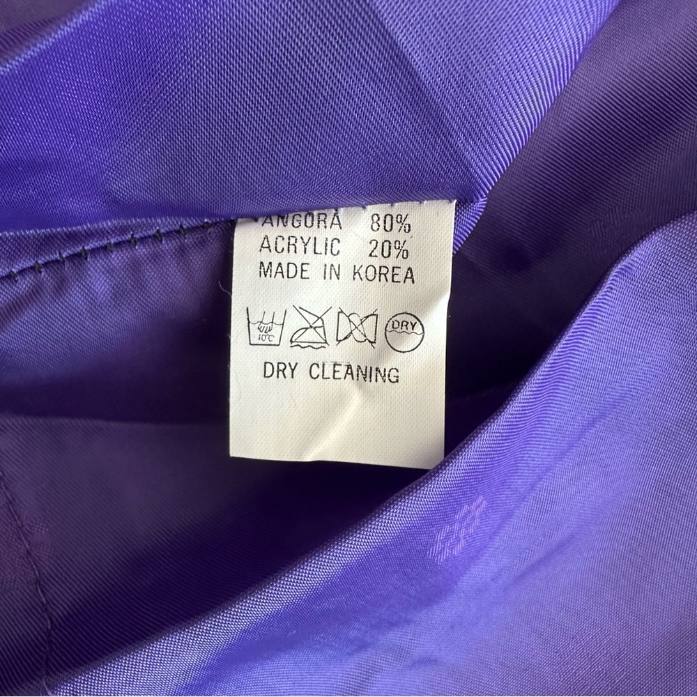 Exclusively Misook Vintage Vibrant Purple Angora Cardigan Jacket One Size XL - Picture 11 of 12
